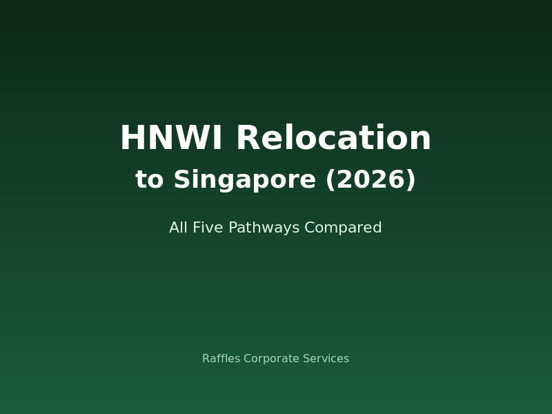 How to Move to Singapore as a High Net Worth Individual (2026): All Pathways Compared