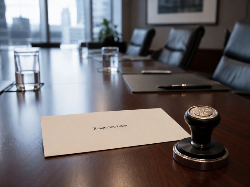 How to Resign or Remove a Director in a Singapore Company: Legal Steps and Etiquette Photograph of a boardroom table with resignation letter and company seal visible, suggesting corporate gove