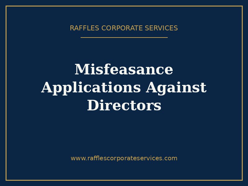Misfeasance Applications Against Directors Misfeasance Applications Against Directors