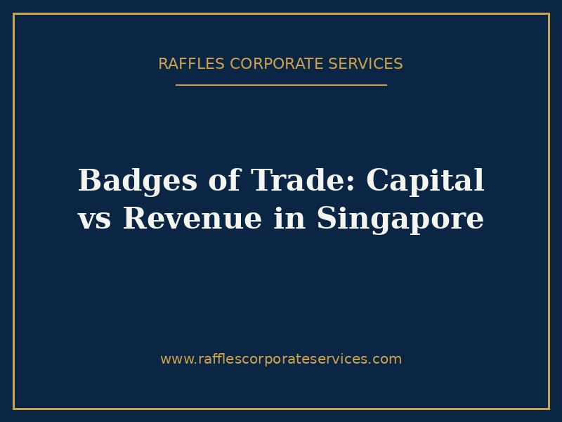 Badges of Trade: Capital vs Revenue in Singapore Badges of Trade: Capital vs Revenue in Singapore