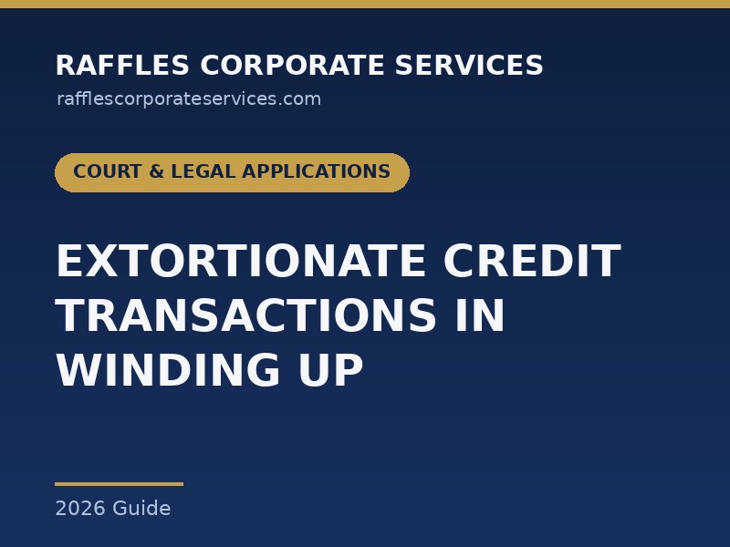 Extortionate Credit Transactions in a Singapore Winding Up 2026 Extortionate Credit Transactions in a Singapore Winding Up 2026
