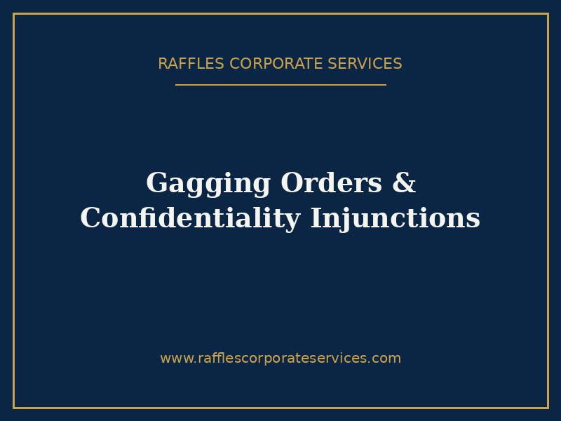 Gagging Orders and Confidentiality Injunctions in Singapore Company Cases (2026)