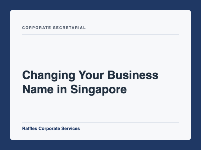 Changing Your Business Name in Singapore