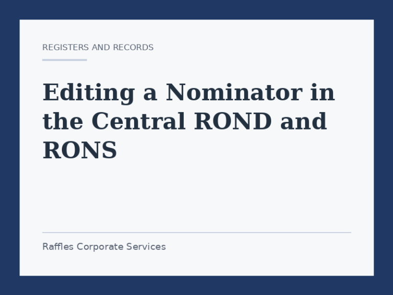 Editing a Nominator in the Central ROND and RONS