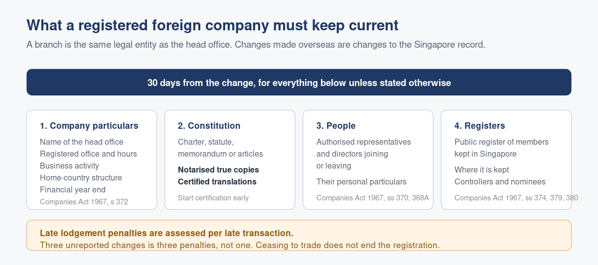 Maintaining a Foreign Company's Information with ACRA