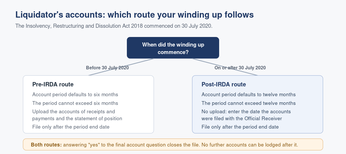 Filing a Liquidator's Accounts and Statement of Position