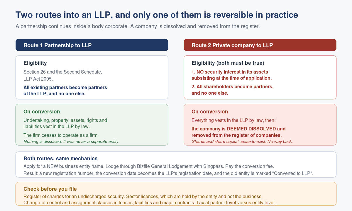 Converting to an LLP in Singapore: The Two Routes and What Each One Costs You