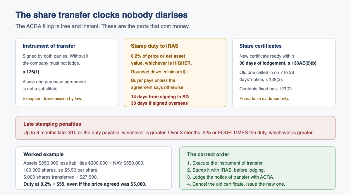 The share transfer clocks nobody diarises