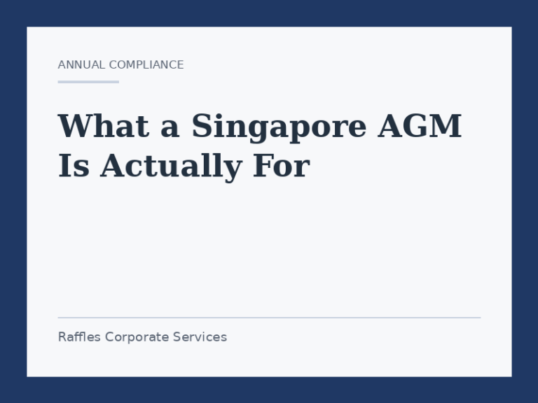 What a Singapore AGM Is Actually For