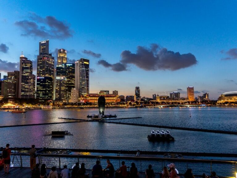 Panoramic view of the office towers of Singapore's Central Business District